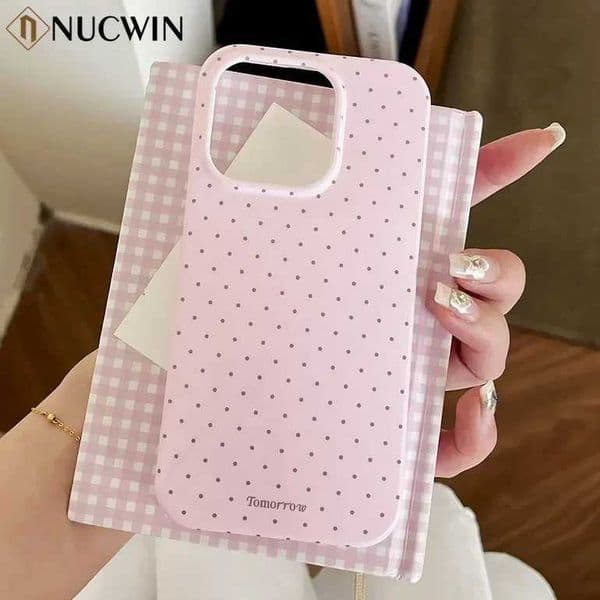 INS Polka Dot Small Fresh Mobile Phone Case for iPhone 15 14 13 12 Pro Max 11 Ultra Slim Shockproof Cover for iPhone 16 Pro Max M250219