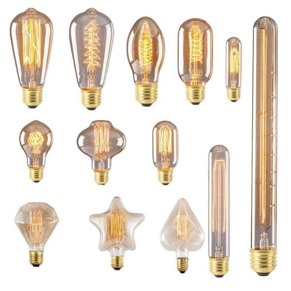 2PCS Edison Bulb E27 40W 60W 220V 110V ST64 T45 BT53 A60 G80 G95 G125 Filament Incandescent Light Bulb Vintage Lamp For Decor Z250219