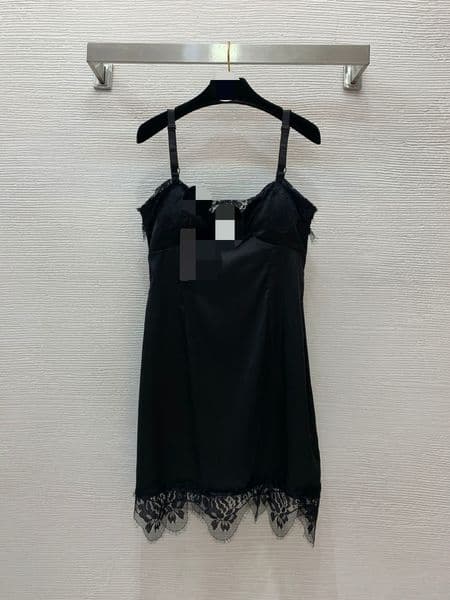 20138 XL 2025 Milan Style Runway Dress Spring Dress Spaghetti Strap Sleeveless Black Flora Print Brand Same Style Empire Womens Dress Fashion High Quality D24111945