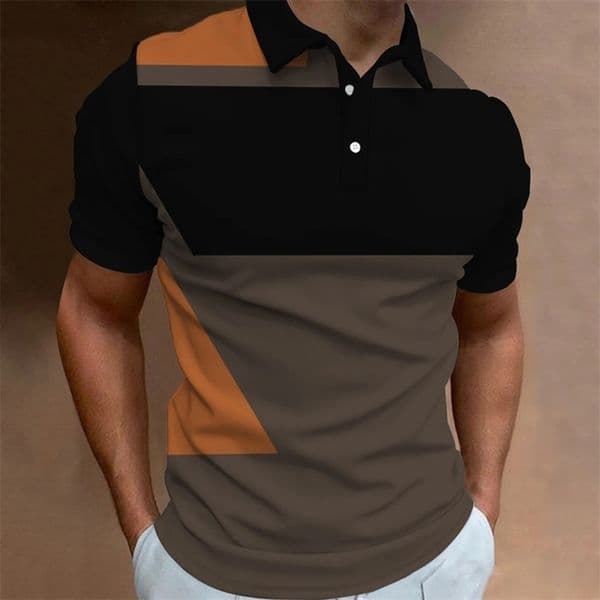 MenS Polo Shirt Stripe Print Simple Male Clothing Summer Casual Short Sleeve Loose Oversize Fashion Breath Sweatshirt 250219BANJIA