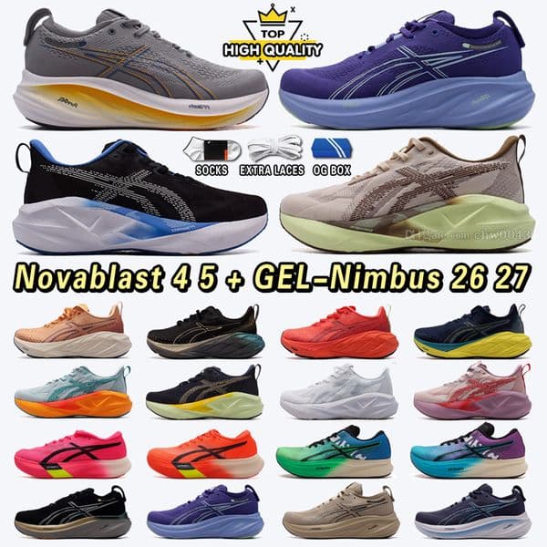 Outdoor Novablast 5 4 Designer Running Shoes Nimbuss 27 26 Womens Mens Trainers Metaspeed Sky Classic Black White Green Paris Rose Nova Blast Athletic Light Sports