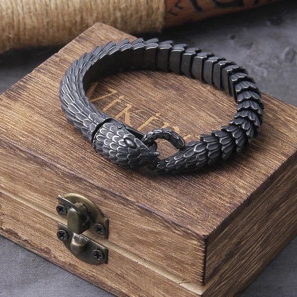 316L stainless steel black snake chain bracelet mens and womens hip-hop charm bicycle Gothic bracelet gift retro jewelry wholesale 250220