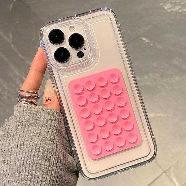 Suitable for iPhone 16 15 14 Pro Max Plus 11 12 13 Pro 7 8 Plus XR X XS SE2 3D suction cup transparent shock-absorbing cover Z250220