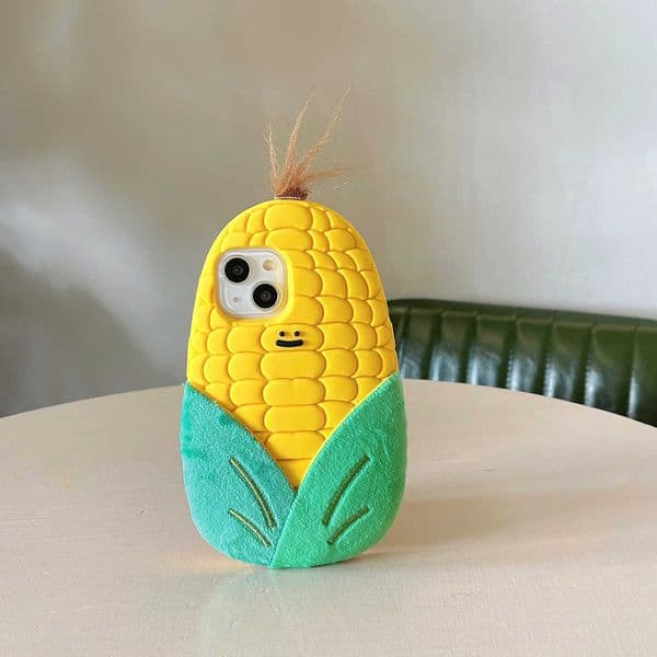 3D Cute Cartoon Corn Soft Silicone Phone Case iPhone 13 14 15 Plus 16 promax Back Cover Shell Skin Durable Shockproof Z250220