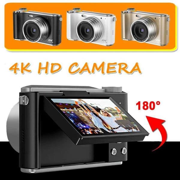 64MP Digital Camera 4K 16X Digital Zoom Video Recorder YouTube 180 Flip Screen Camera Selfie Network Camera Update Z250220
