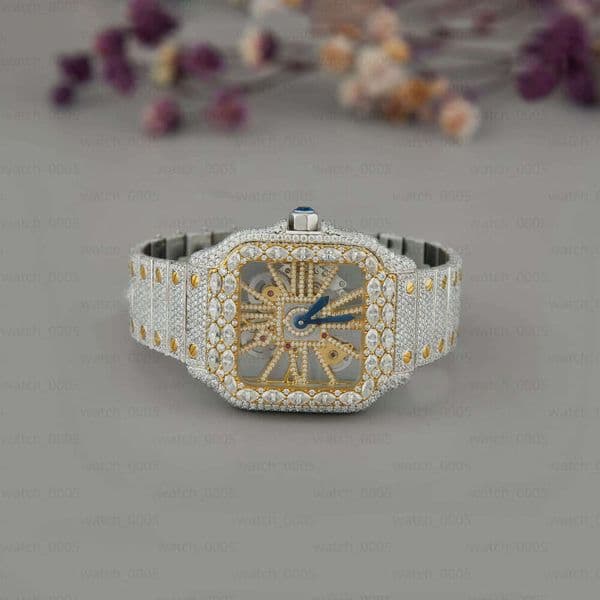 New Transparent nical Stainless Steel Top Brand Moissanite Dia Watch vvs Clarity dia
