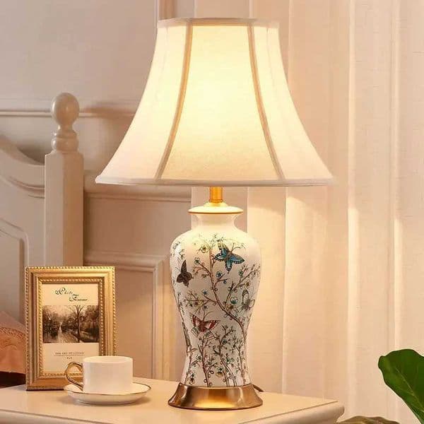 OUFULA modern ceramic desk lamp LED simple and creative luxury bedside lamp for home living room study bedroom Z250220