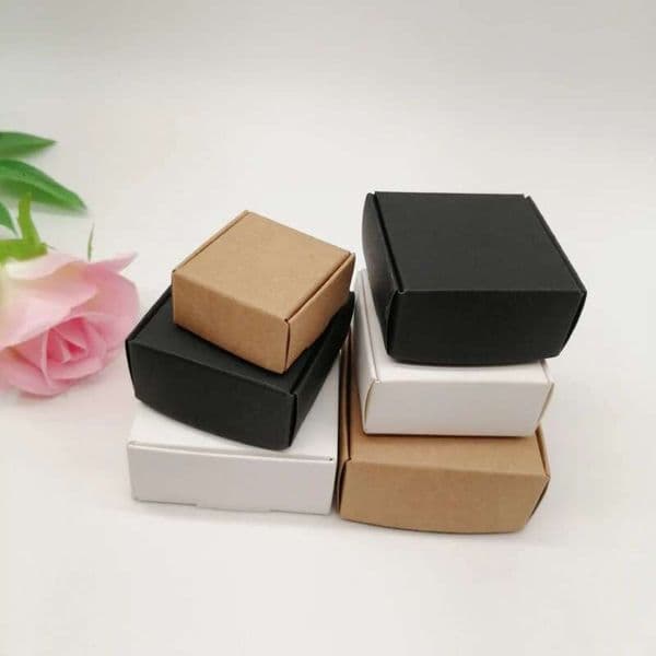 50Pcs Black/White/Kraft Paper For Packaging Earring Jewlery Gift Cardboard Boxes Diy Jewelry Display Storage Packing Box