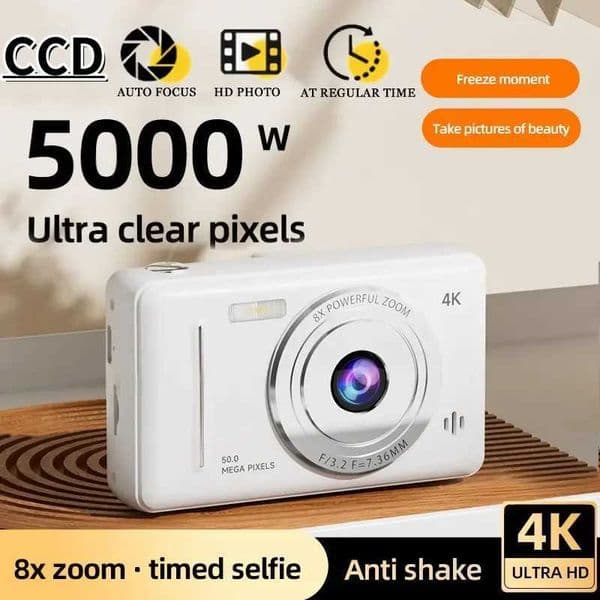 4K digital camera retro CCD portable camera entry-level camera dual camera flash 50 megapixel autofocus 2025 new Z250220