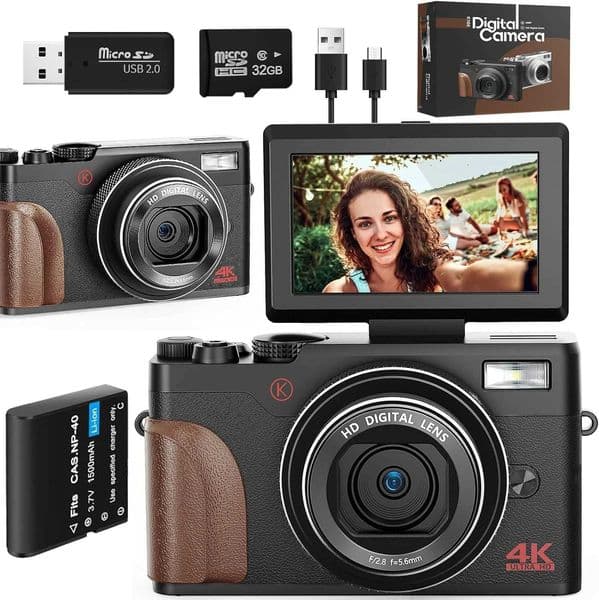 G-Anica Digital Camera for Photography and Video 4K 48MP Vlogging Camera for with 180 Flip Screen16X Digital Zoom Z250220