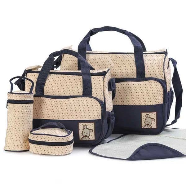 5 Pcs/set Diaper Bag Suits Baby Changing Diaper Nappy Bag Multifunctional Maternity Mummy Handbag Large Capacity Organizers X250220