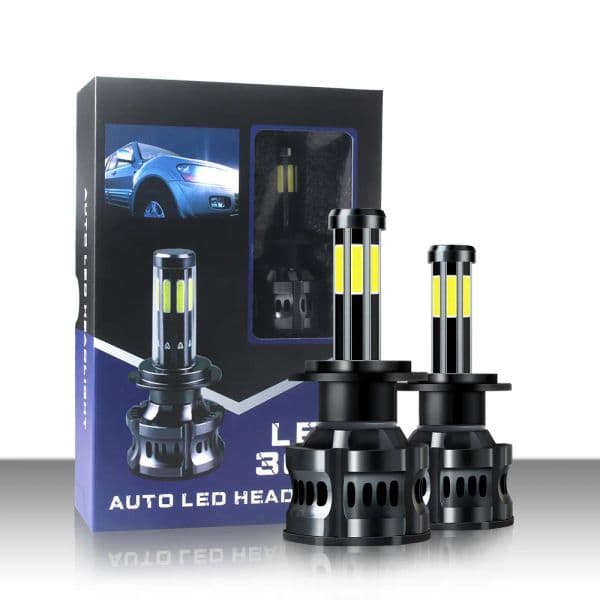 8 Sided COB H7 LED Car Headlight Bulbs 12V, 6000K Cool White, 15000 Lumens, High-Performance Replacement Bulbs for Enhanced Visibility