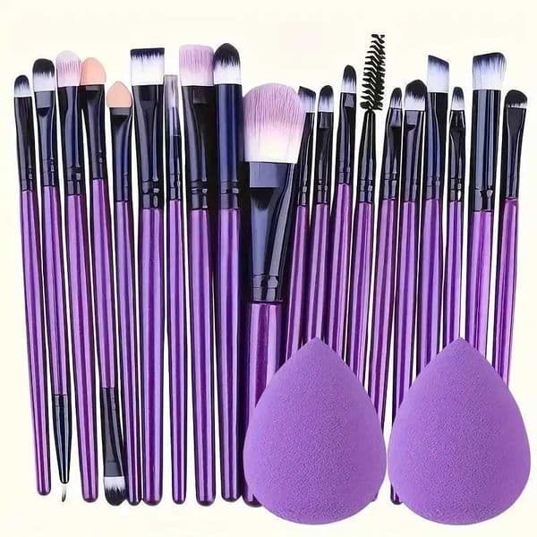 20Pcs Makeup Brushes Set Eyeliner Brush Blending Brush Makeup Brush for Cheeks Eye Cosmetic Foundation Brush with Makeup Sponge W250221