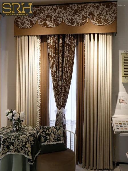 Curtain Retro Brown Jacquard Chenille Curtains For Living Room And Bedroom Blackout Thickened Fabric Customized Window Decor White Tulle
