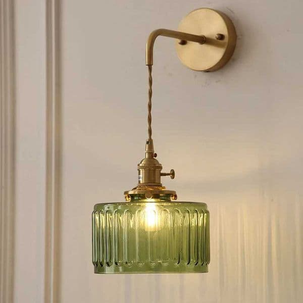 Vintage elegant adjustable glass pendant with adjustable wires minimum LED wall light with brass socket used for home decoration Z250220
