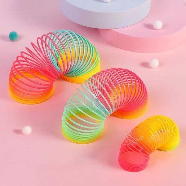 Rainbow Antistress Spring Coil Toys Plastic Folding Sport Game Child Funny Fashion Educational Fidget Toys Gift for Children Toy Z250220
