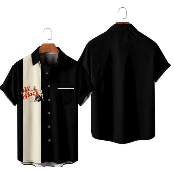 Men's Polos Mens casual shirt Billiard Girl Print Patchwork Y2K Hombre fashion summer black shirt Hawaii Beach oversized z250222