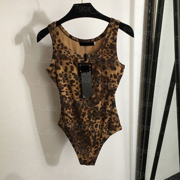 Leopard Brand Bodysuit Women Beachwear Leotard Sexy Sleeveless Playsuit Summer Beach Bathing Suit Luxury Designer One Piece Bodysuits