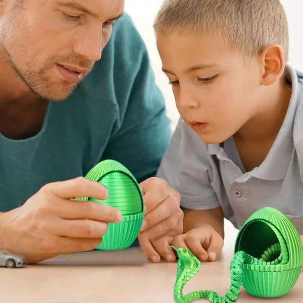 Metal Fidget Toy Animal 3D Printed Snake With Gear fidget cube Flexible Animals Cute Egg Figure For Desk Decoration Z Edc