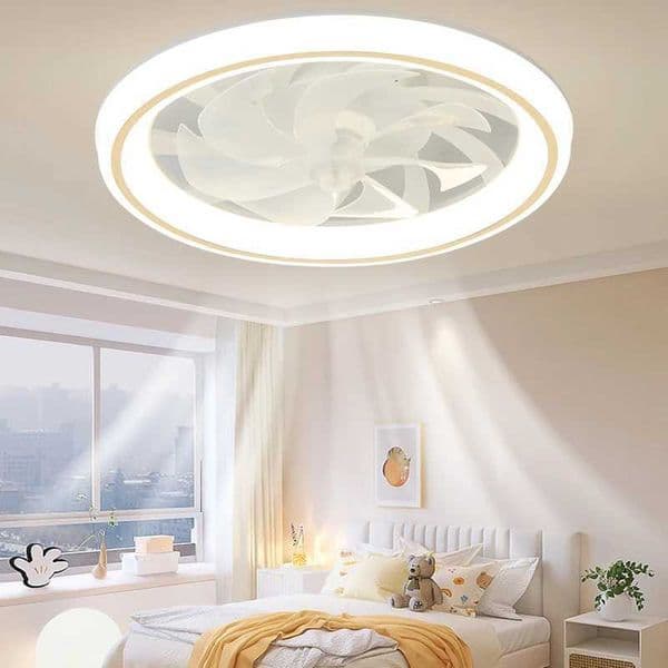 New Ceiling Fan Light Living Room Bedroom Modern and Simple Home Intelligent Remote Control Restaurant LED Fan Light Z250220