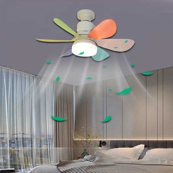 Modern Ceiling Fan with Built-In Light and Remote Control - 3 Speeds Winds Timer Settings Indoor Bedroom Living Room Z250220