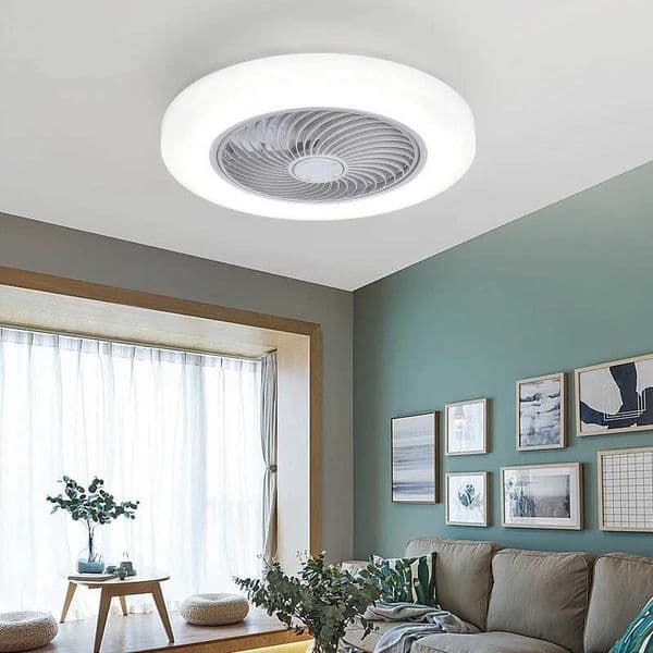 Modern Ceiling Fan With Light Remote Control APP Bedroom Decor Ventilator Lamp 46/52/58cm Air Invisible Blade Retractable Silent Z250220