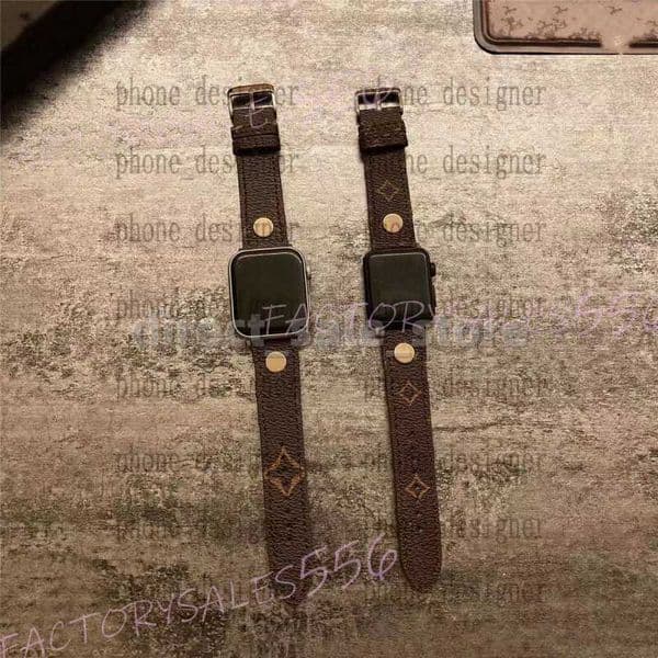 Designer Top Watch Band 38 40 41 42 44 45 49 mm Flower Leather Watchs Strap Wristband For Iwatch 8 7 6 5 4 SE brands Watchbands HG8W