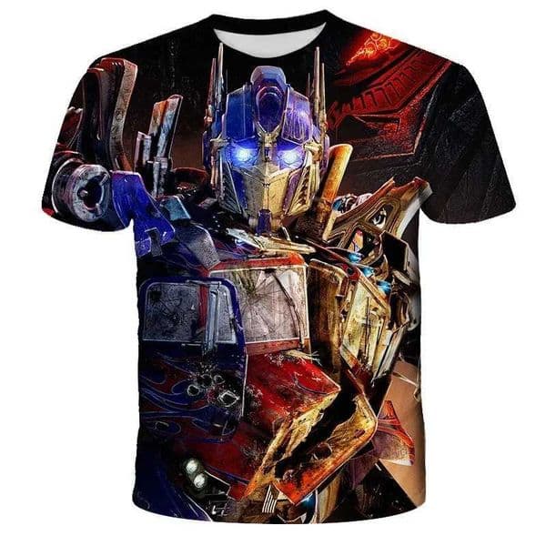 Bumblebee childrens clothing childrens T-shirts transformer tops summer boy and girl T-shirts fashionable short sleeved T-shirts 4-14 Y W250221