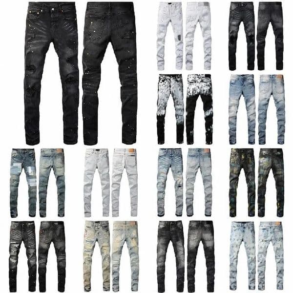Designer Jeans Denim Trousers Mens jeans Designer Jeans Men Black Pants High-endtop luxe_aura yourself gifts Ripped Biker Jean Slim Fit Motor Clothing luxe