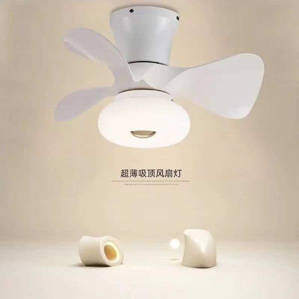 Smart Ceiling Fan Lamp Dining Room Bedroom Small Ceiling Fan Boys and Girls Frequency Conversion Childrens Room with Electric F Z250220