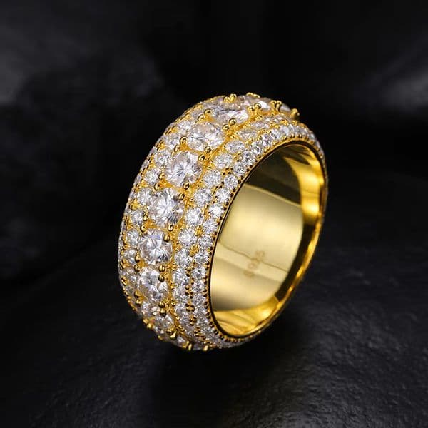 Fashion Jewelry Rings Latest Design S Sier Gold Plated Moissanite Gemstone Dia Hiphop Mens Gift Ice Out Ring