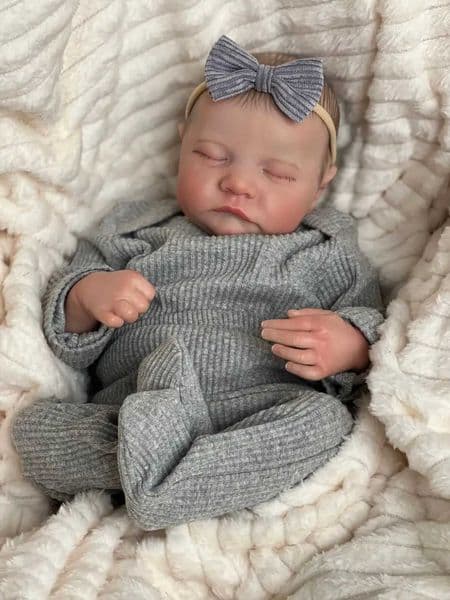 Dolls NPK 49CM Levi Newborn Baby Doll Reborn Sleeping Soft Silicone Flexible 3D Skin Tone with Visible Veins Hand Paint Hair Doll S25222