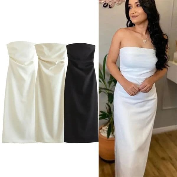 ASDS 2024 off shoulder black white long dres bodycon beige midi dress woman summer backless sexy party dresses y250121
