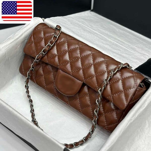 2025 Designer Bag Cross Body Designer Womens Shoulder Bag Leather Rib Check Silver Hardware Metal Twistlock Matelasse Chain Hand Crossbody Bag Underarm Bag Dinner D