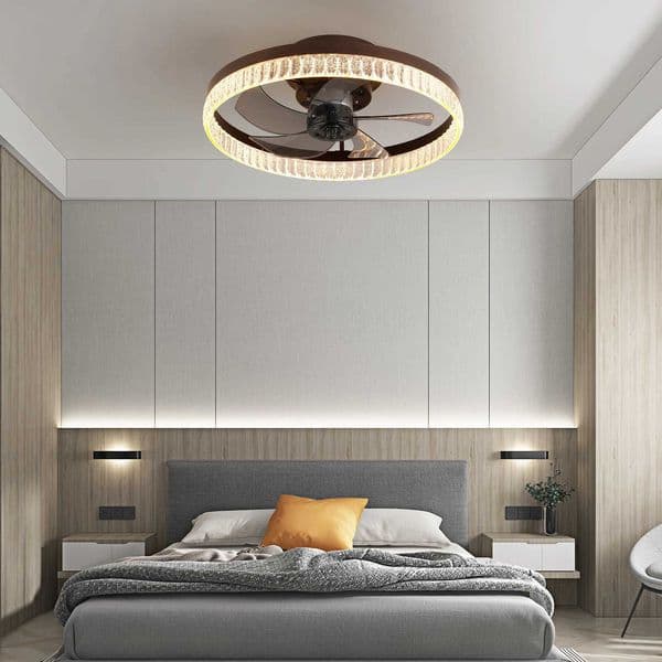 Ceiling Fans with Lights Minimalist Ring Led Chandelier Fan with Remote Control Modern Ceiling Lamp for Bedroom Nursery Living Z250220
