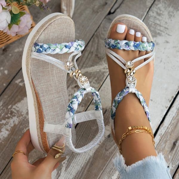 Spring And Summer Beach Sandals WomenS Fashion Wedge Heel Thick Sole Comfort Sandals For Women With Arch Support And Back Strap 250221
