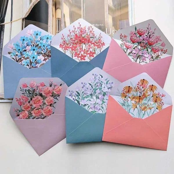 Kawaii Envelopes Letter Paper Set Flower Envelope Wedding Greeting Card Invitation Cards Cover Korean Stationery Office Supplies M250222