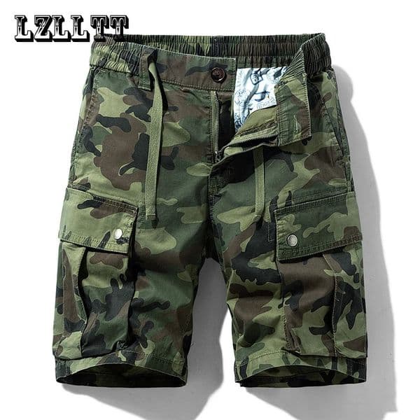 Summer Men Cargo Camouflage Shorts Mens Casual Cotton Jogger Shorts Pants Mens Outwear Fashion Vintage Twill Cotton Shorts Male 250217