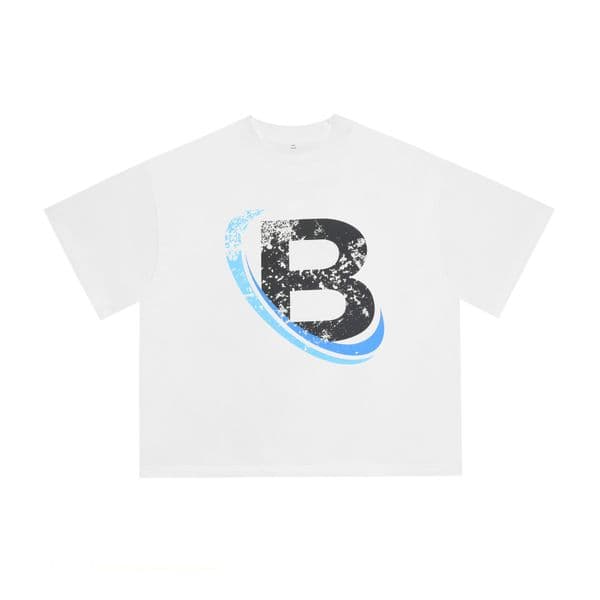 Bii3638 Mens Women T shirt High Street Hip Hop CollectionBig Head Cartoon Funny Print Round Neck Short Sleeve Tees