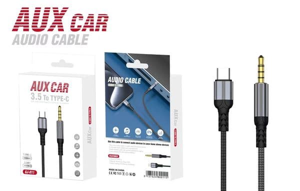 Nylon braid USB C to 3.5mm AUX Cords Headphones Type-C aux car audio cables Jack Adapter For samsung Huawei Iphone 15 16 Xiaomi with package