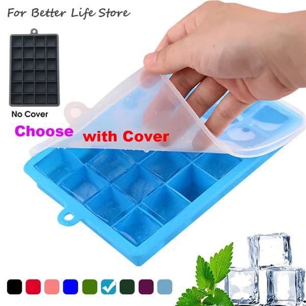With Lid /No Lid 24-hole Silicone Ice Tray Square Box Auxiliary Food Puree Cheese Jelly Mold Bar Kitchen Tool Cocktail Cube 250217BJ