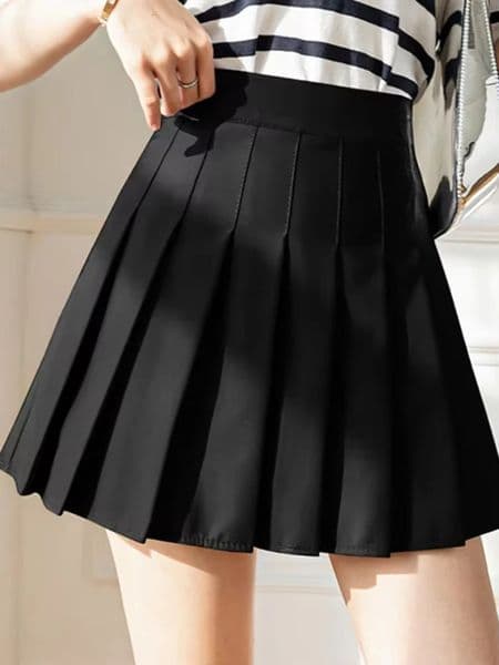 White Women Pleated Skirts Summer High Waist Zipper Girls Dancing JK Mini Black Fashion Student A Line Foldas 2024 y250222