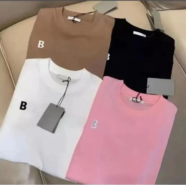 Men's T-shirt designer black and white short sleeved high-end high-quality men's embroidered letter pattern 100% pure cotton POLO shirt couple top