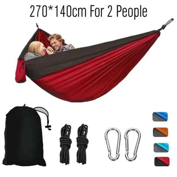 Nylon Color Matching Hammock Outdoor Camping Ultra Light Portable Hammock for Double Person Outdoor Recreation Hammock Swing X250224