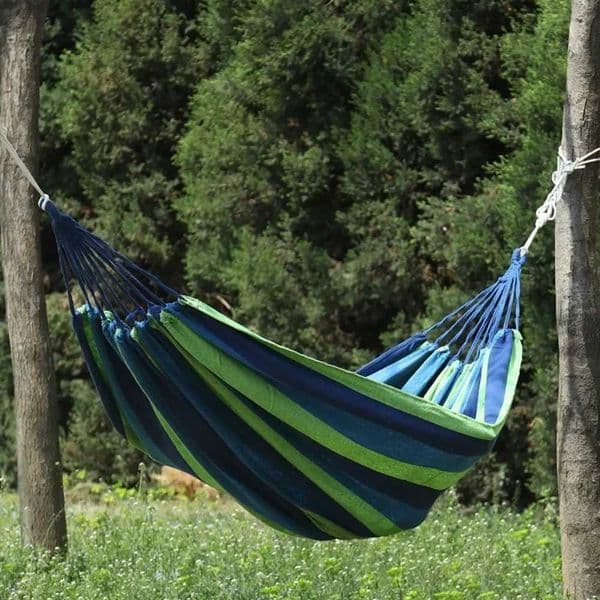 Outdoor camping equipment Color double canvas hammock Anti-rollover hammock for hanging chair in college dormitory X250224
