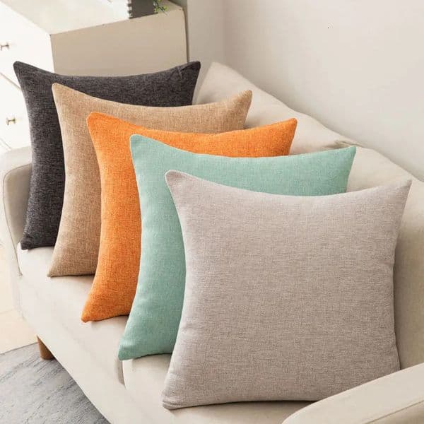 Luxury Designer 2025 New Scandinavian Ins Style Solid Colour Cover Heavy Cotton Linen Living Room Sofa Cushion Winter h Waist Pillow Case 250224 Free Shipping
