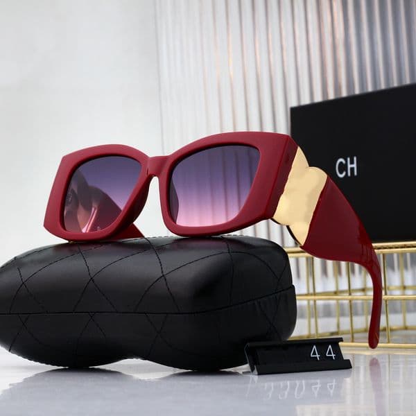 2024 Designer brand luxury Chnael slim sunglasses for woman fashion eyewear square trendy womens sunscreen foreign temperament polarized UV light glasses