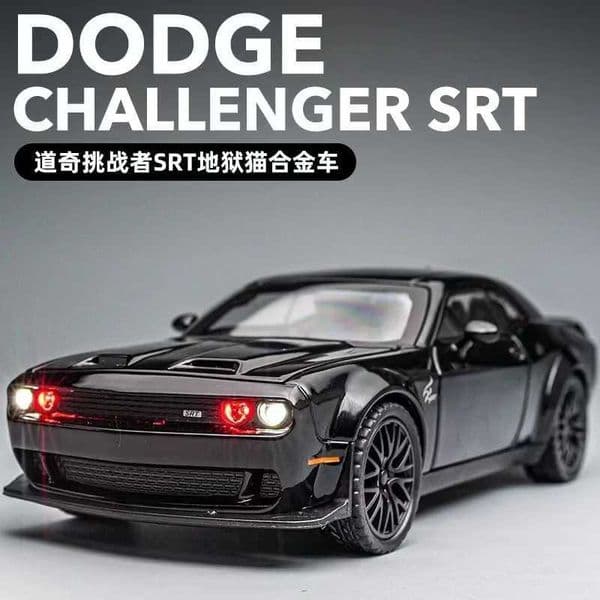 1 32 Dodge Challenger Hellcat Redeye Alloy Die Cast Muscle Car Model Sound and Light Childrens Toy Collectibles Birthday Gift Z250224