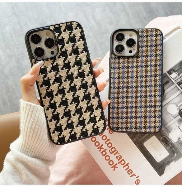 Luxury Diverse Fabric Phone Case Plaid Leopard Print Light Advanced Fashion iPhone 16 15 14 Plus 13 12 11 Pro Max X250224