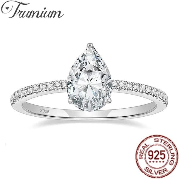 Trumium 2 CT 925 Sterling Silver Engagement Rings Gemstone Cubic Zirconia Wedding Promise Rings for Women Fine Jewelry Gifts 250219